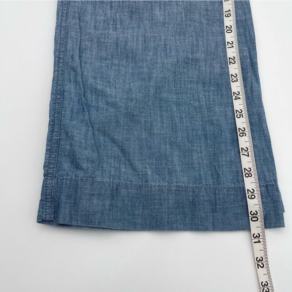 Gap Size 4 Wide Leg High Rise Chambray Pants Cotton Lightweight Beach Casual - Picture 13 of 14